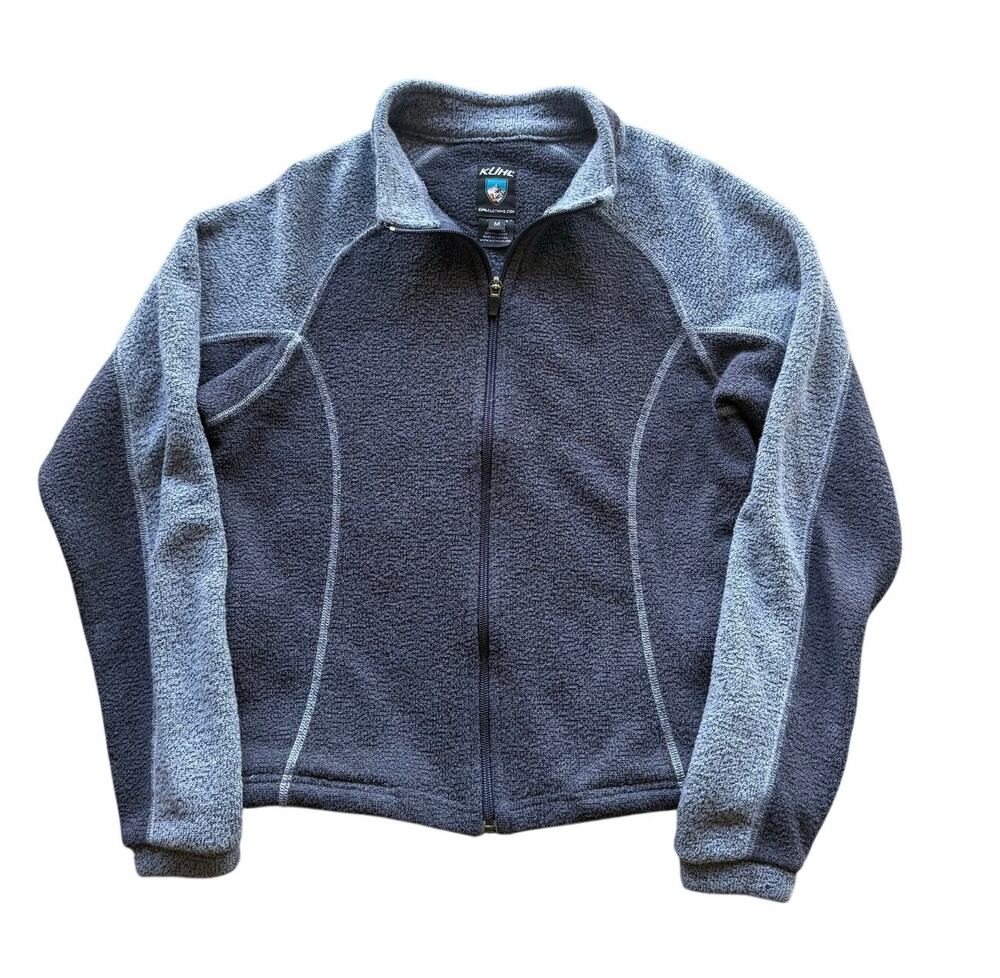 Kuhl Alfpaca Fleece Womens Zip Up Size Medium Blue/Grey Made in Canada